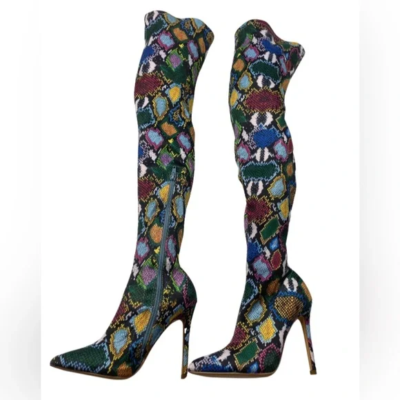 Multicolor Over the Knee Boots - Picture 4 of 4